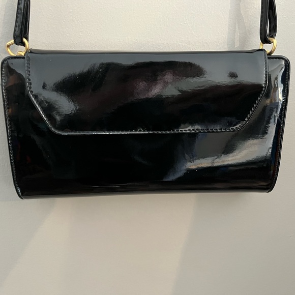 Vintage Ande Purse: Black Patent Leather Convertible Crossbody Bag - Picture 3 of 14